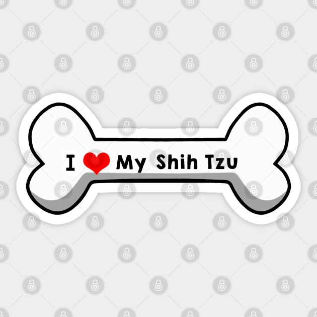 I Love My Shih Tzu Sticker by mindofstate